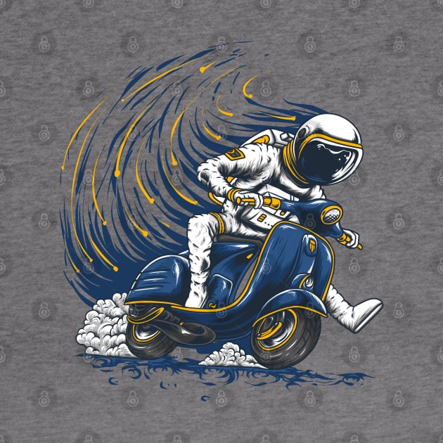 astronaut riding vespa by Mako Design 